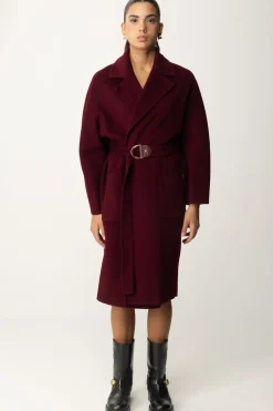 Elisabetta Franchi Cappotto Vestaglia In LanaROUGE NOIR