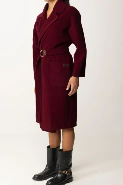 Elisabetta Franchi Cappotto Vestaglia In LanaROUGE NOIR