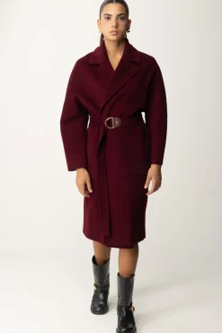 Elisabetta Franchi Cappotto Vestaglia In LanaROUGE NOIR