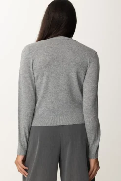 Elisabetta Franchi Cardigan con Bottoni GoldGRIGIO MELANGE