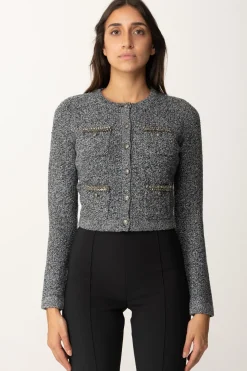 Elisabetta Franchi Cardigan In Lana Bouclé con RicamoSALEPEPE
