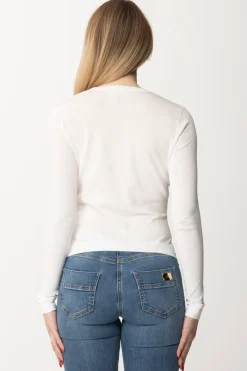 Elisabetta Franchi Cardigan con Logo e BottoniAVORIO