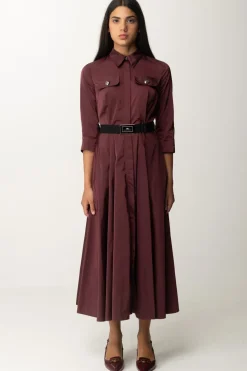 Elisabetta Franchi Chemisier In Nylon con CinturaROUGE NOIR