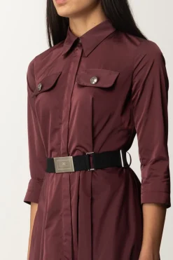 Elisabetta Franchi Chemisier In Nylon con CinturaROUGE NOIR