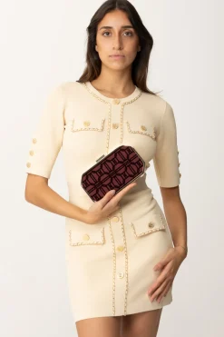 Elisabetta Franchi Clutch In Tessuto FlockROUGE NOIR