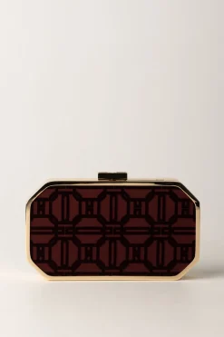 Elisabetta Franchi Clutch In Tessuto FlockROUGE NOIR