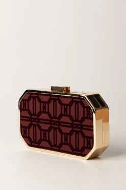 Elisabetta Franchi Clutch In Tessuto FlockROUGE NOIR