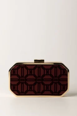Elisabetta Franchi Clutch In Tessuto FlockROUGE NOIR