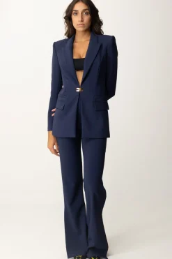 Elisabetta Franchi Completo Giacca e Pantalone con LogoNAVY