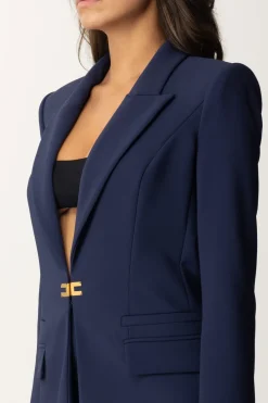 Elisabetta Franchi Completo Giacca e Pantalone con LogoNAVY