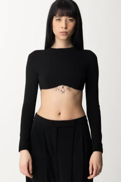 Elisabetta Franchi Crop Top In MagliaNERO