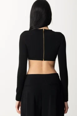 Elisabetta Franchi Crop Top In MagliaNERO