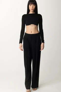 Elisabetta Franchi Crop Top In MagliaNERO