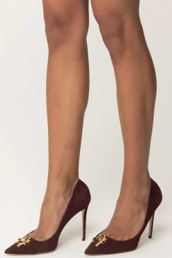 Elisabetta Franchi Décolleté In Camoscio con Placca LogoROUGE NOIR