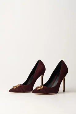 Elisabetta Franchi Décolleté In Camoscio con Placca LogoROUGE NOIR