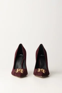 Elisabetta Franchi Décolleté In Camoscio con Placca LogoROUGE NOIR