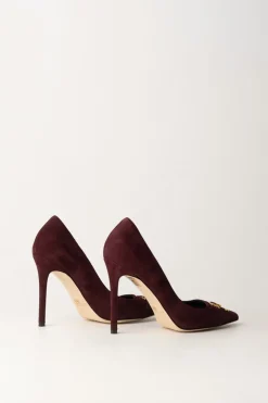 Elisabetta Franchi Décolleté In Camoscio con Placca LogoROUGE NOIR