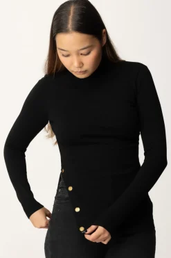 Elisabetta Franchi Dolcevita con Bottoni LateraliNERO