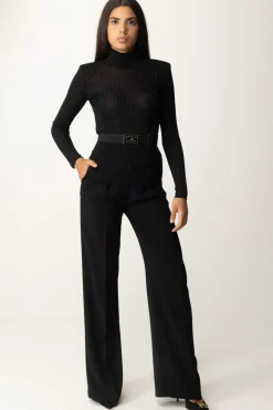 Elisabetta Franchi Dolcevita In Viscosa con CinturaNERO