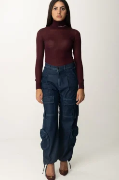 Elisabetta Franchi Dolcevita In Lana Merino con Logo LetteringROUGE NOIR