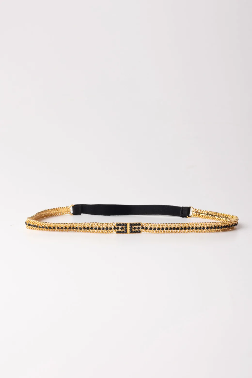 Elisabetta Franchi Fascetta Per Capelli con LogoORO/NERO