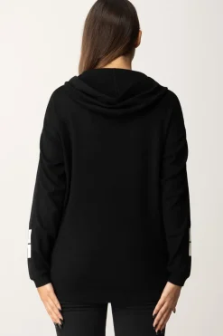 Elisabetta Franchi Felpa Tricot con Bande e LogoNERO/BURRO