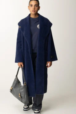 Elisabetta Franchi Felpa In Cotone con Ricamo StemmaNAVY