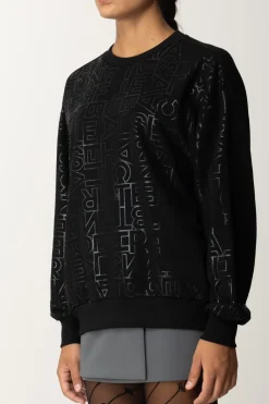 Elisabetta Franchi Felpa In Cotone LetteringNERO