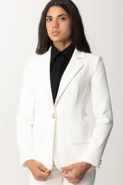 Elisabetta Franchi Giacca Monopetto In Crepe StretchAVORIO