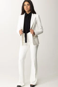 Elisabetta Franchi Giacca Monopetto In Crepe StretchAVORIO