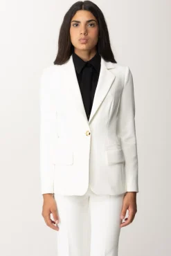Elisabetta Franchi Giacca Monopetto In Crepe StretchAVORIO
