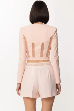 Elisabetta Franchi Giacca Crop Effetto BustierROSA BABY