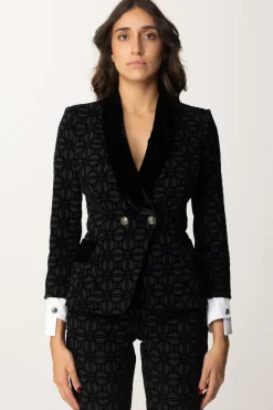 Elisabetta Franchi Giacca Doppiopetto Pattern FlockNERO