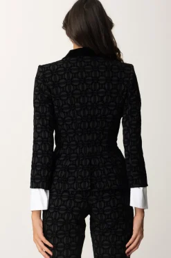 Elisabetta Franchi Giacca Doppiopetto Pattern FlockNERO