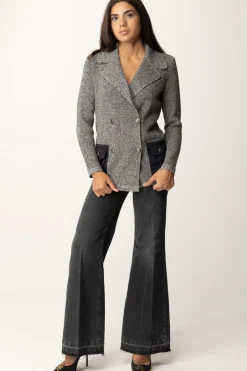 Elisabetta Franchi Giacca In Viscosa Melange con Tasche In VelaSALEPEPE