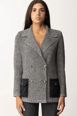 Elisabetta Franchi Giacca In Viscosa Melange con Tasche In VelaSALEPEPE