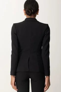 Elisabetta Franchi Giacca Doppiopetto con Ricamo StemmaNERO