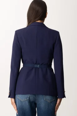 Elisabetta Franchi Giacca con Tasconi e CinturaNAVY