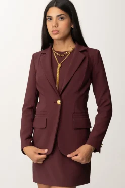 Elisabetta Franchi Giacca Monopetto In Crepe StretchROUGE NOIR