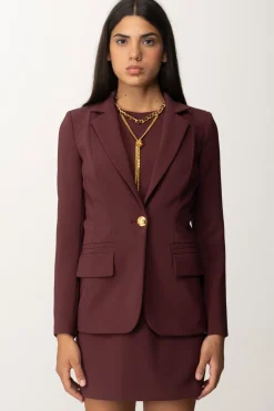 Elisabetta Franchi Giacca Monopetto In Crepe StretchROUGE NOIR