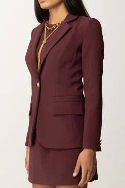 Elisabetta Franchi Giacca Monopetto In Crepe StretchROUGE NOIR