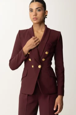 Elisabetta Franchi Giacca Doppiopetto con Ricamo StemmaROUGE NOIR