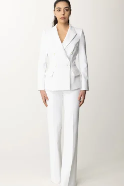 Elisabetta Franchi Giacca Doppiopetto con Taglio In VitaAVORIO