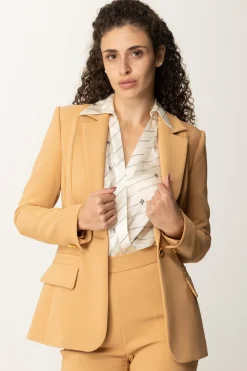 Elisabetta Franchi Giacca Monopetto In Crepe StretchBRONZE
