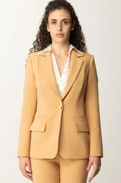 Elisabetta Franchi Giacca Monopetto In Crepe StretchBRONZE