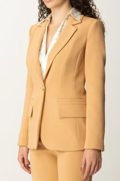 Elisabetta Franchi Giacca Monopetto In Crepe StretchBRONZE