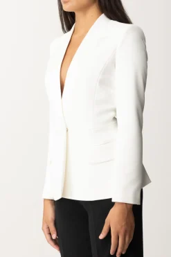 Elisabetta Franchi Giacca con Revers a Lancia In RasoAVORIO