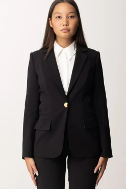 Elisabetta Franchi Giacca Monopetto In Crepe StretchNERO