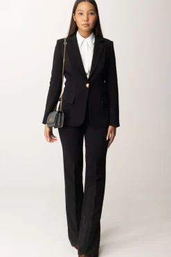 Elisabetta Franchi Giacca Monopetto In Crepe StretchNERO