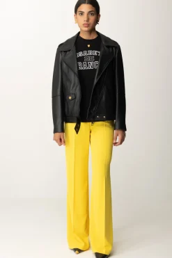 Elisabetta Franchi Giacca In Pelle Biker OversizeNERO